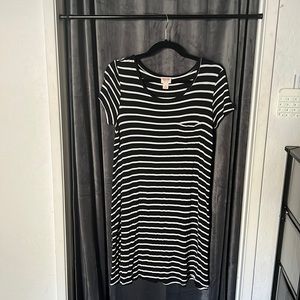 Womens black and white striped Dress